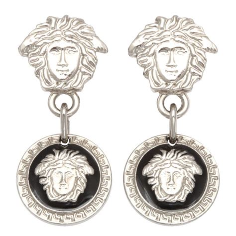 versace medusa earrings silver|medusa head earrings price.